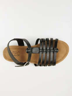Sandales noires plates femme (36-41)