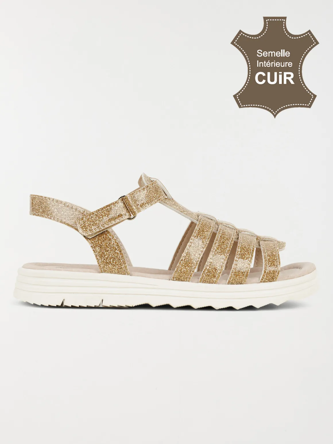 Sandales pailletées dorées fille (31-36)