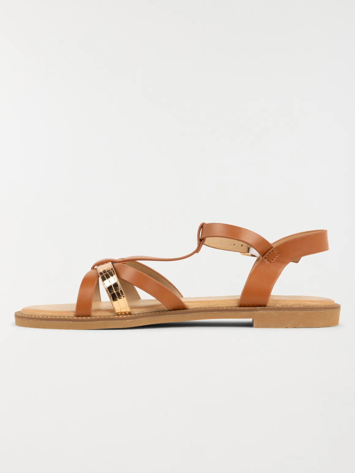Sandales plates camel femme (36-41)