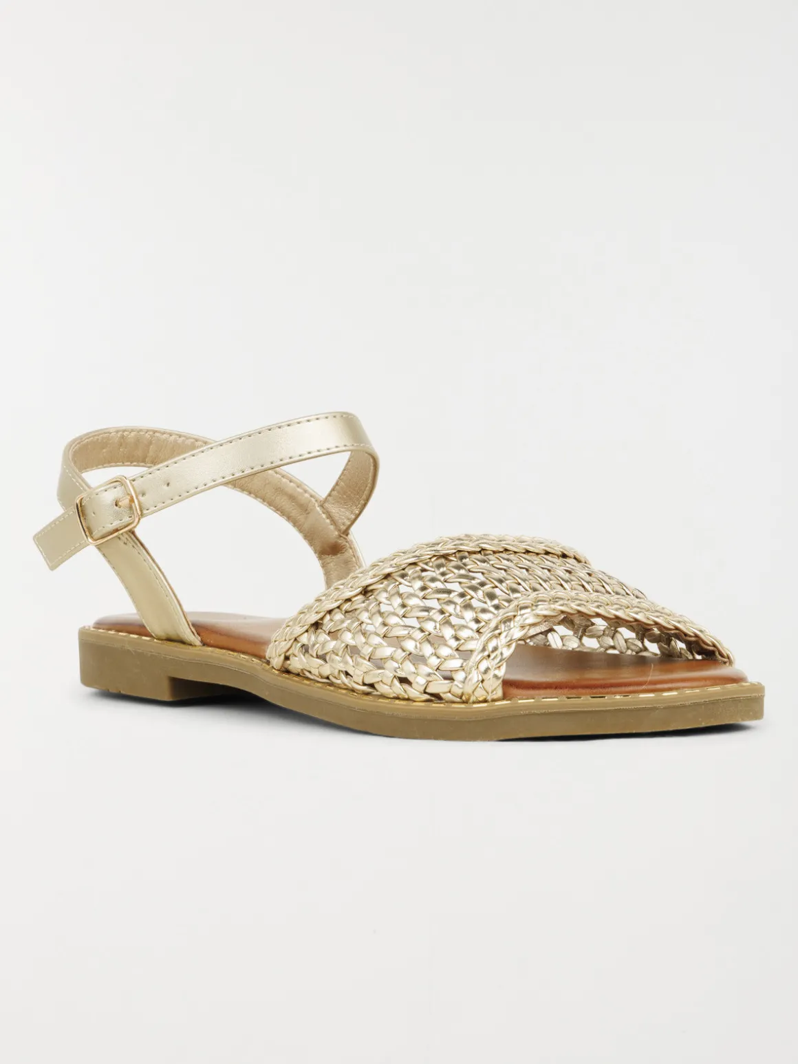 Sandales plates dorées femme (36-41)