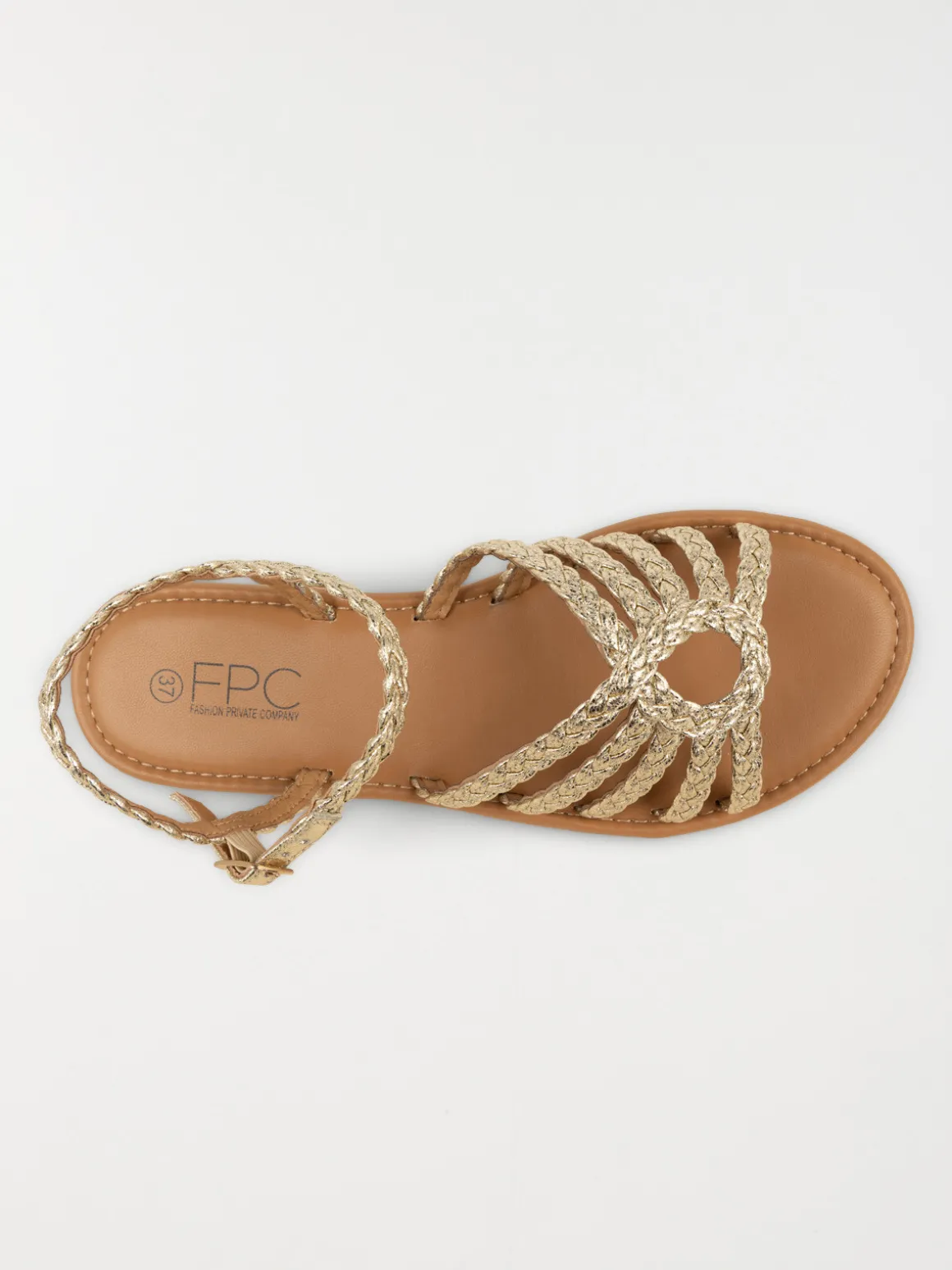 Sandales plates dorées femme (36-41)