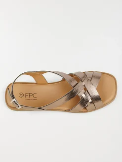 Sandales plates femme gunmetal (36-41)