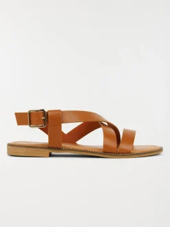 Sandales plates femme marron (36-41)