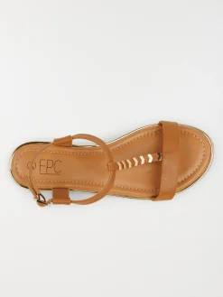 Sandales plates femme marron (36-41)