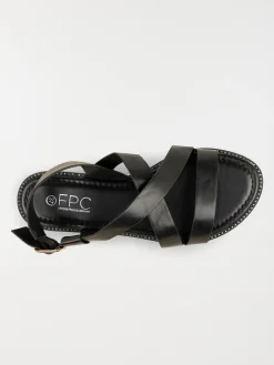 Sandales plates femme noir (36-41)