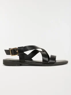 Sandales plates femme noir (36-41)