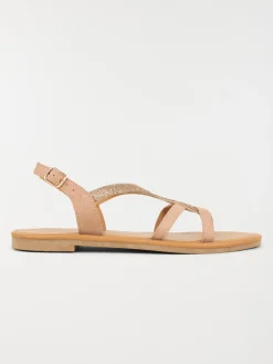 Sandales plates femme rose (37-42)