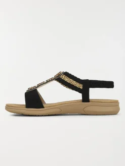 Sandales plates perles femme (36-41)