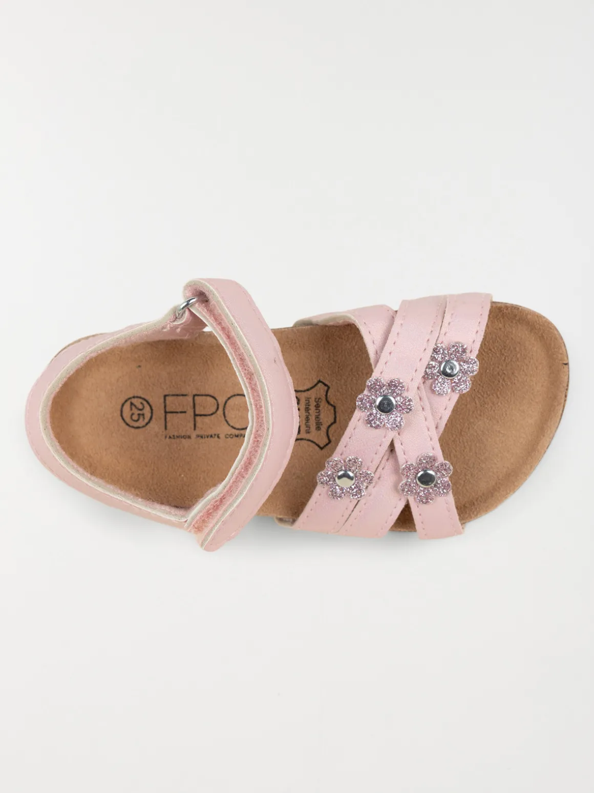 Sandales roses fleurs fille (24-30)