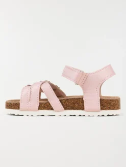 Sandales roses fleurs fille (24-30)