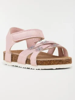 Sandales roses fleurs fille (24-30)