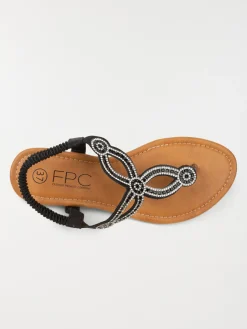 Sandales strass noires femme (37-42)