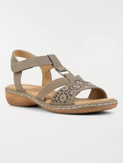 Sandales taupe ajourées femme (37-42)