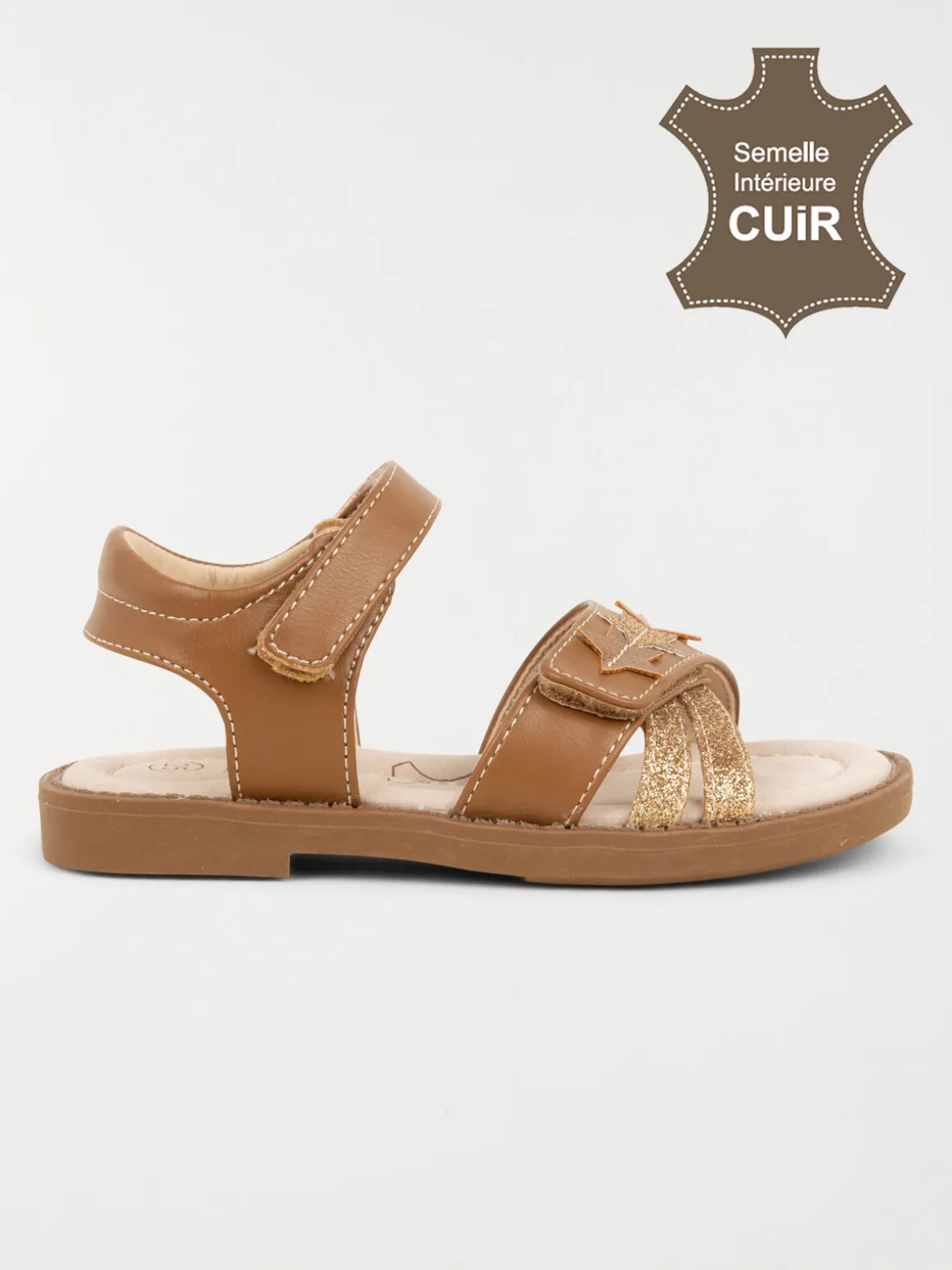 Sandales étoiles fille camel (24-30)