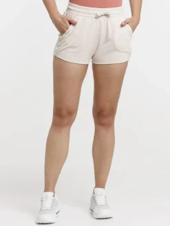Short basique beige grisé femme
