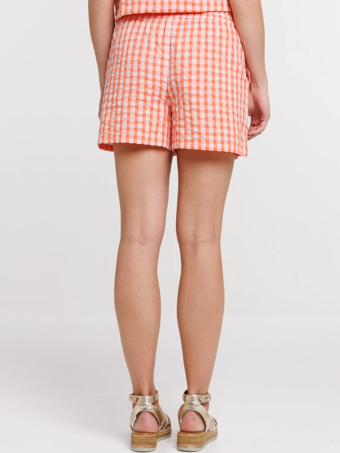 Short corail imprimé vichy femme