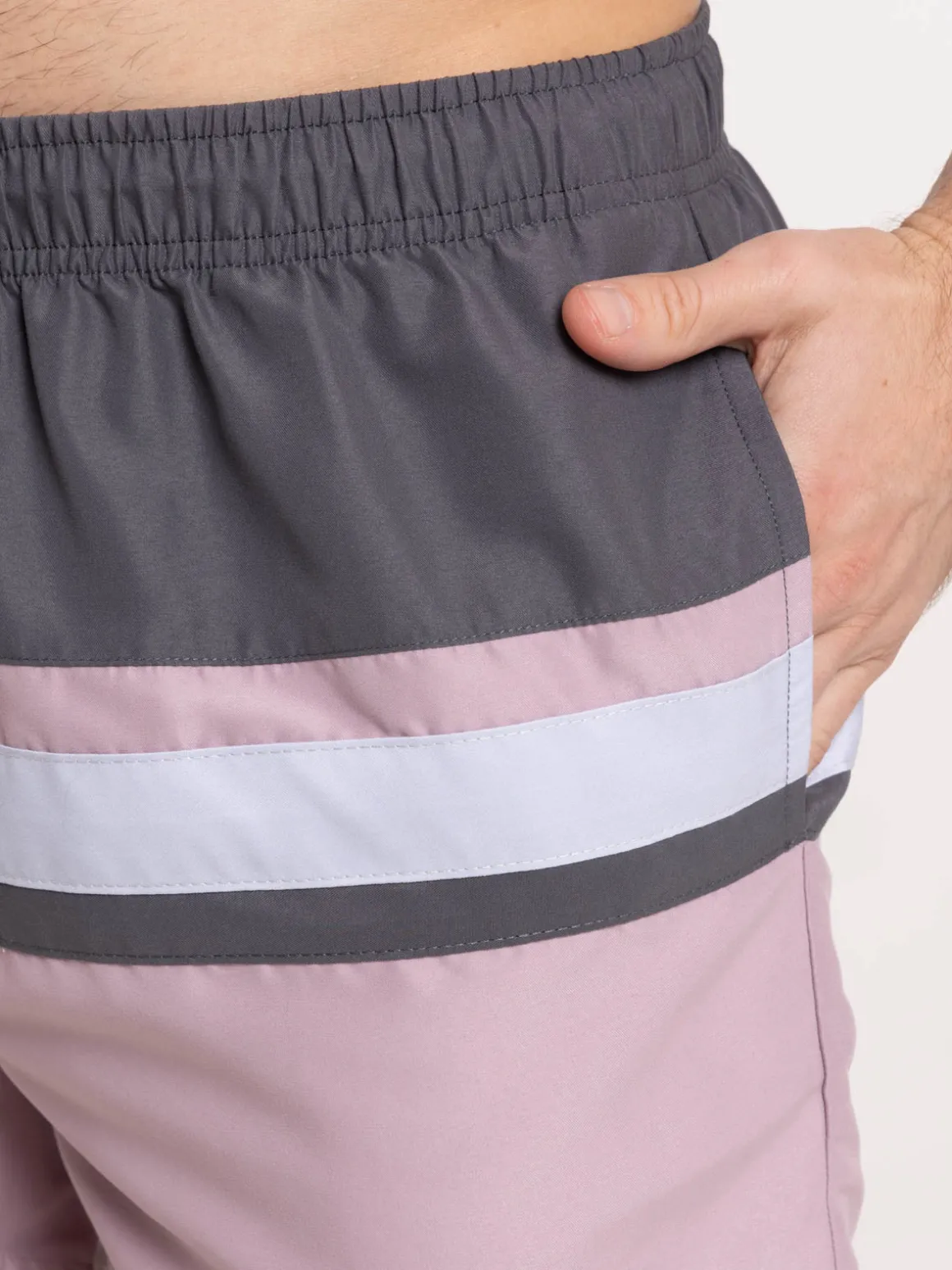 Short de bain violet grisé homme