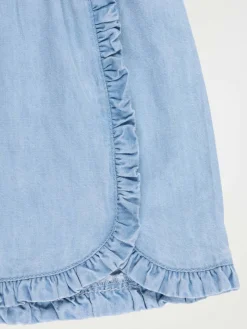 Short denim léger volants fille (3-12A)