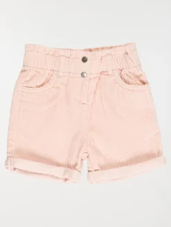 Short en velours rose baby fille (3-36M)
