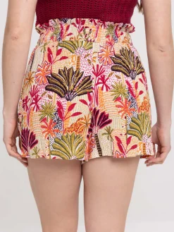 Short fluide imprimé floral femme