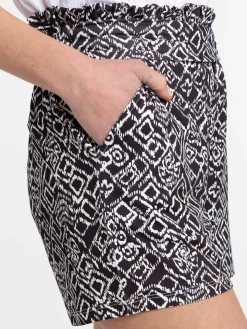 Short imprimé ethnique anneau femme
