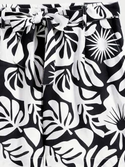 Short imprimé noir et blanc femme