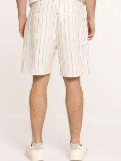 Short ivoire rayé homme