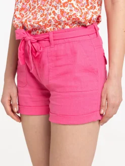 Short lin flamant rose femme