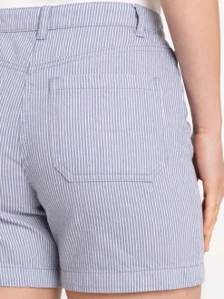 Short rayé ceinturé femme