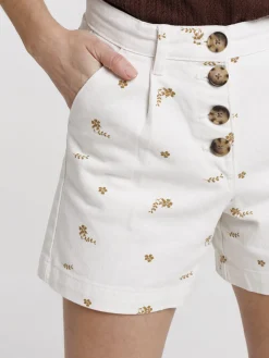 Short taille haute fleuri femme