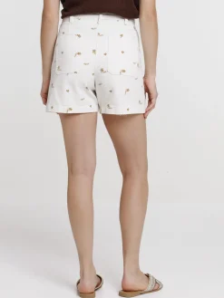 Short taille haute fleuri femme
