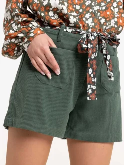 Short velours ceinture imprimée femme
