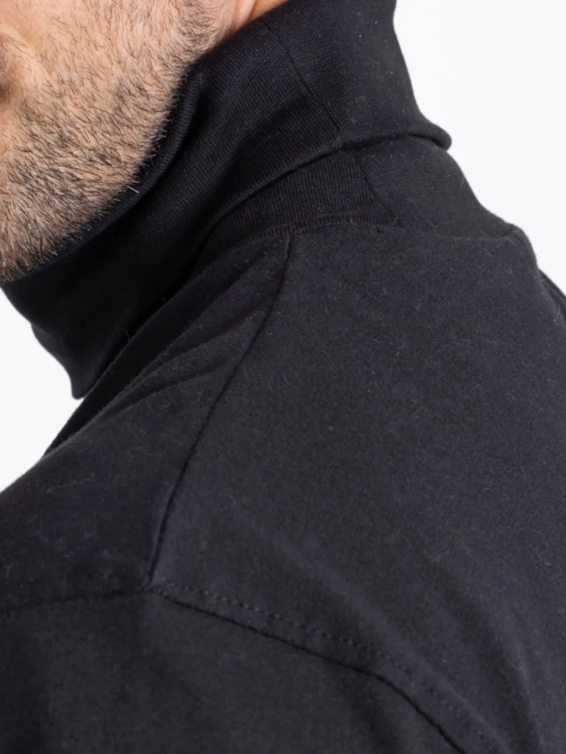Sous-pull noir 100% coton homme