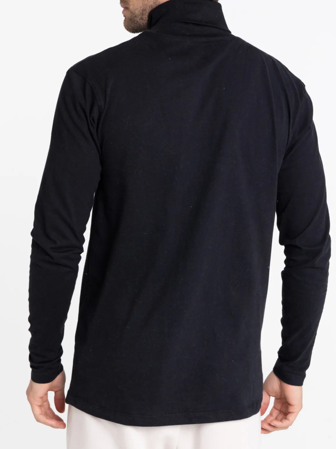 Sous-pull noir 100% coton homme