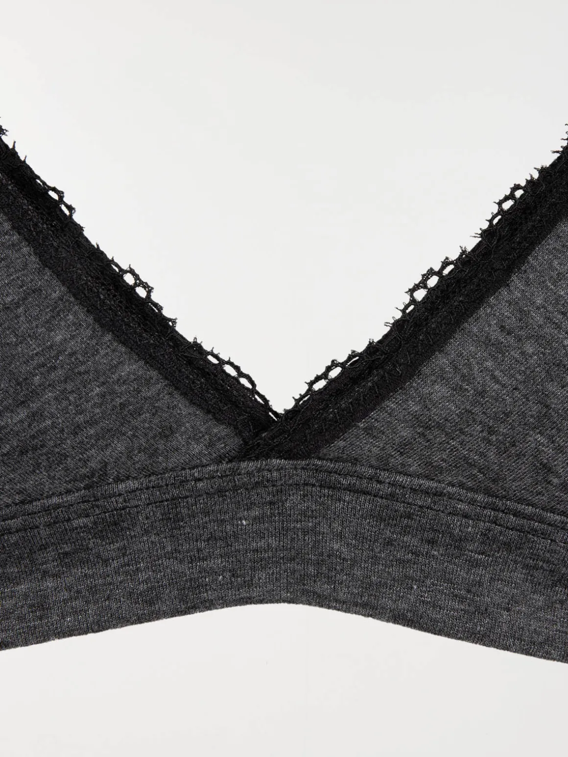 Soutien-gorge triangle gris chiné femme