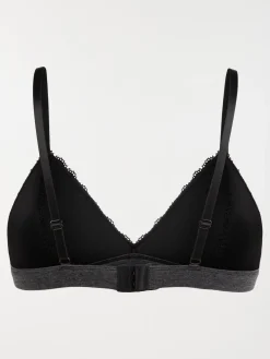 Soutien-gorge triangle gris chiné femme