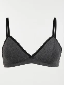 Soutien-gorge triangle gris chiné femme