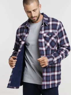 Surchemise sherpa à carreaux homme