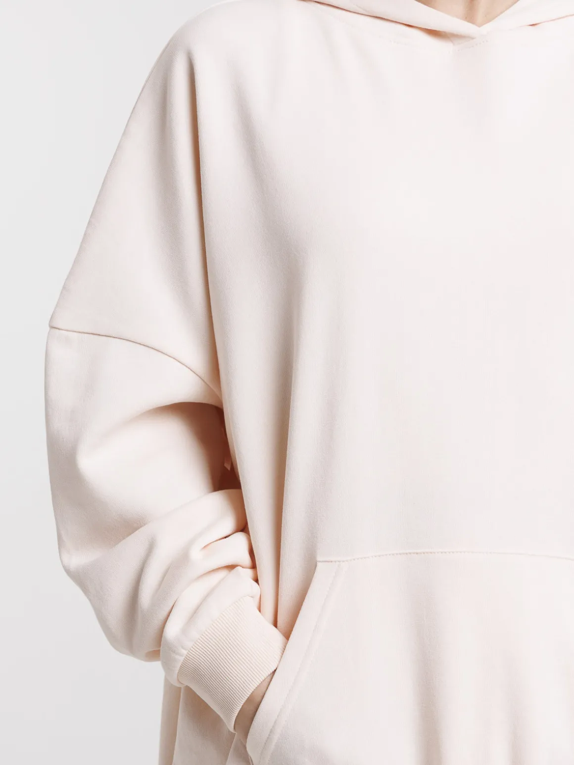 Sweat à capuche basique perle rose femme