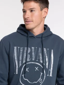 Sweat à capuche bleu nuit Nirvana homme