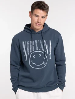 Sweat à capuche bleu nuit Nirvana homme
