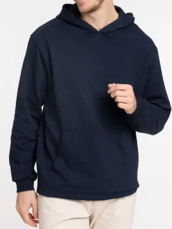 Sweat à capuche marine navy homme