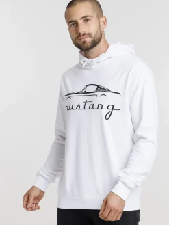 Sweat à capuche Mustang blanc homme