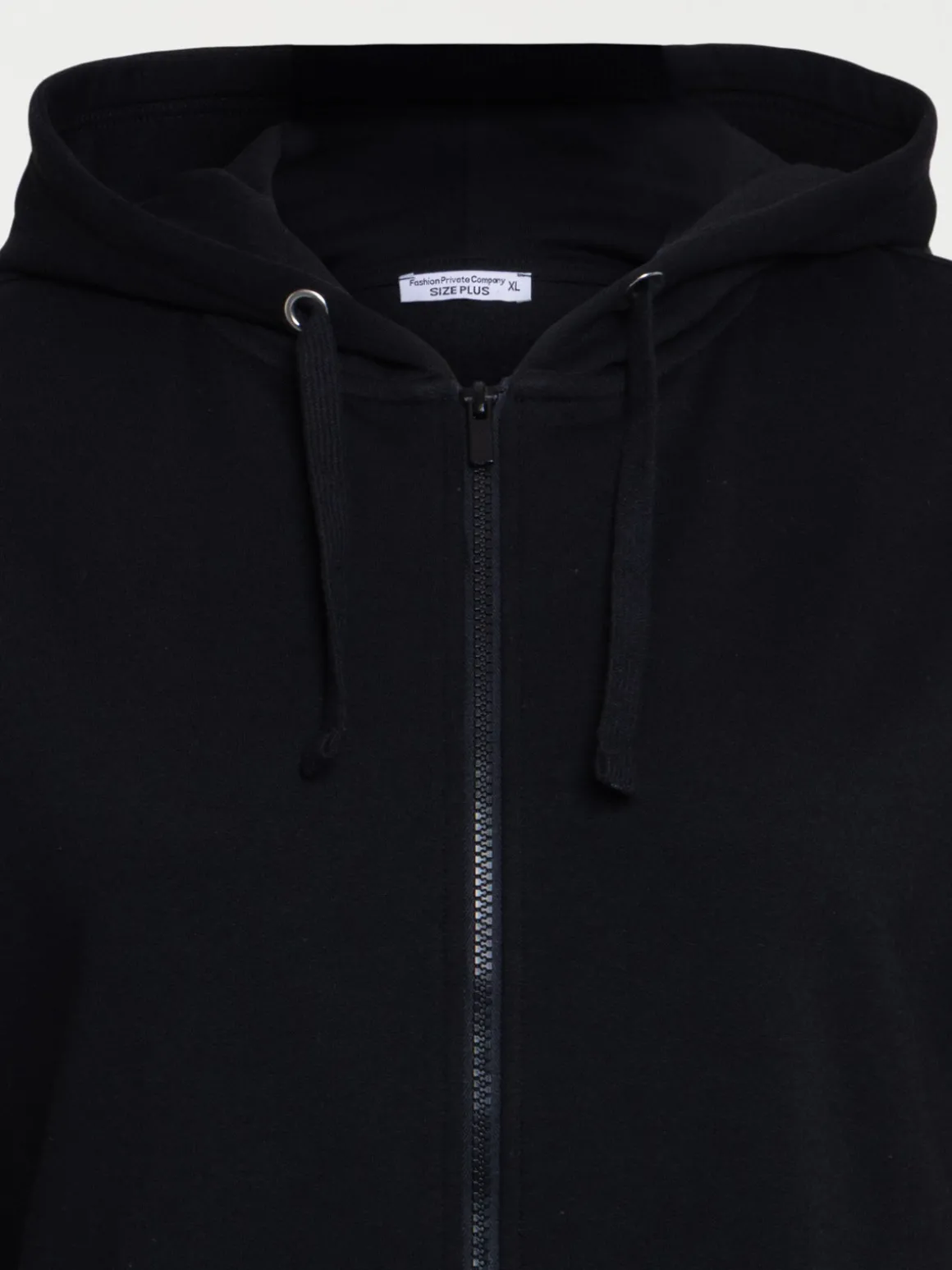 Sweat à capuche noir grande taille femme