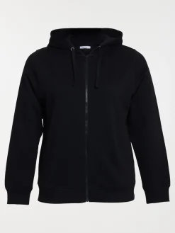 Sweat à capuche noir grande taille femme