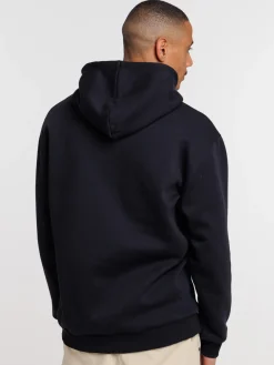 Sweat à capuche noir imprimé homme