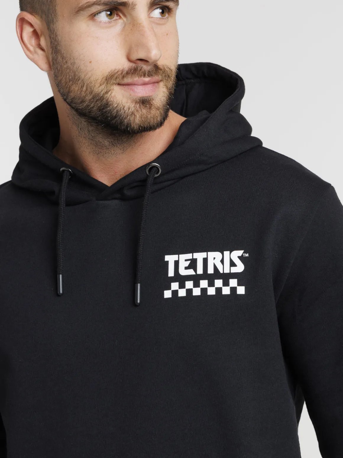 Sweat à capuche noir Tétris homme