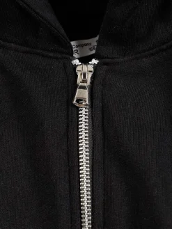 Sweat à capuche uni noir fille (XXS-M)