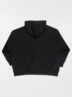 Sweat à capuche uni noir fille (XXS-M)
