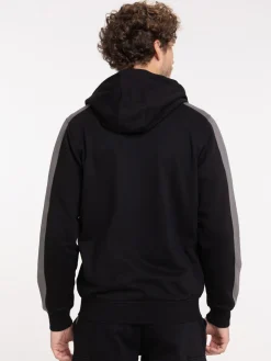 Sweat à capuche zippé noir homme